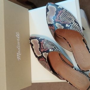 NIB Madewell Remi Mule Leather Snakeskin Shoe Size 9.5